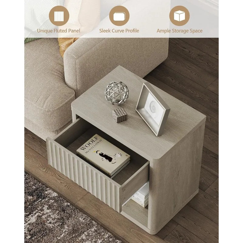 ModernWide Bedside Table