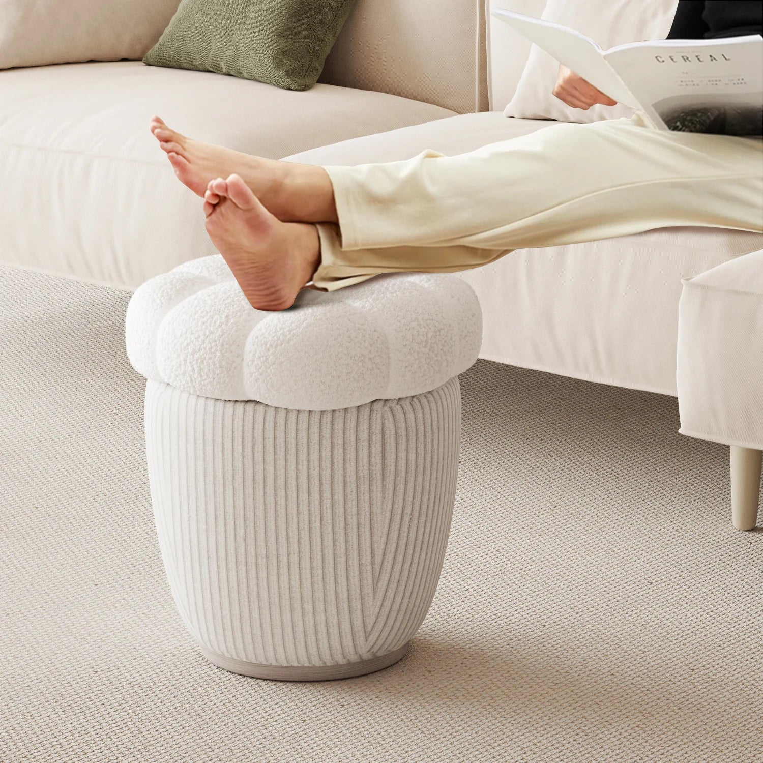 Cloud Cake Boucle Ottoman