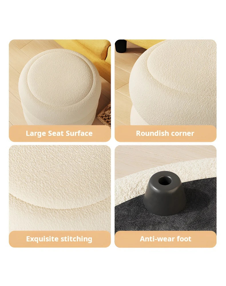 CozyCloud-lammasvillainen matala jakkara