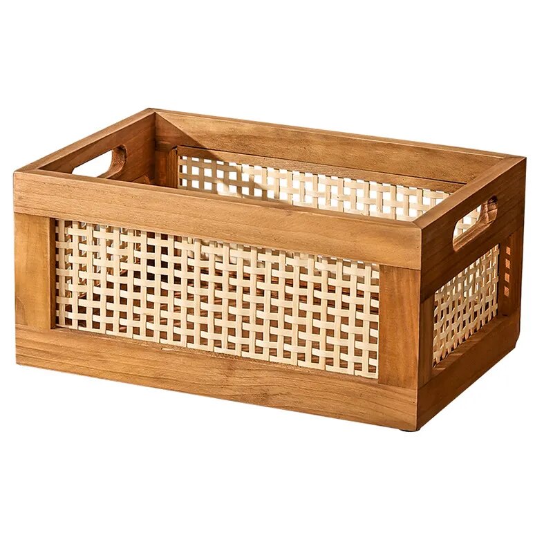 SkandiShop Desktop Solid Wood Storage Box Retro