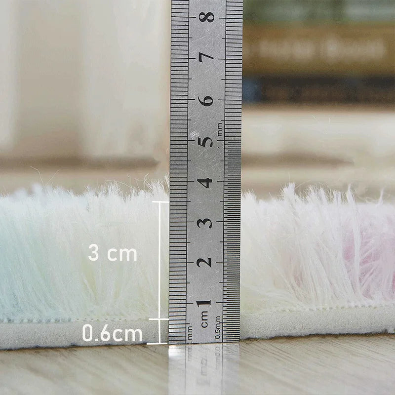 Unelmainen pehmeä vaaleanpunainen pörröinen matto