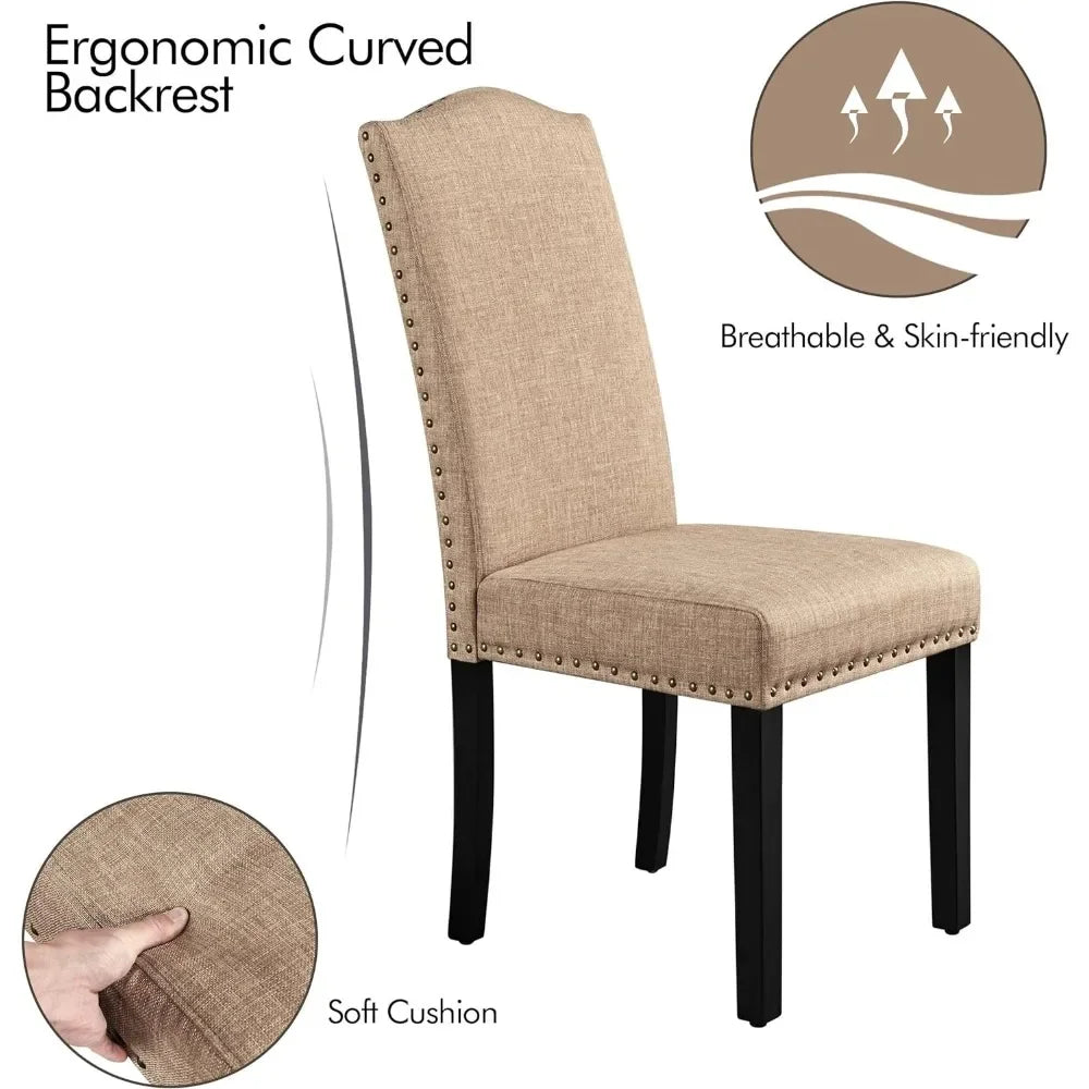 Ruokapöydän tuolien setti, 6 verhoiltua tuolia