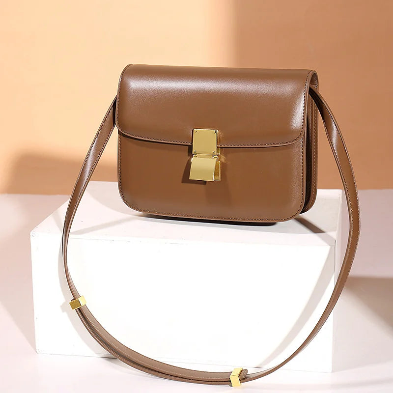 Women’s Genuine Leather Small Square Shoulder Bag