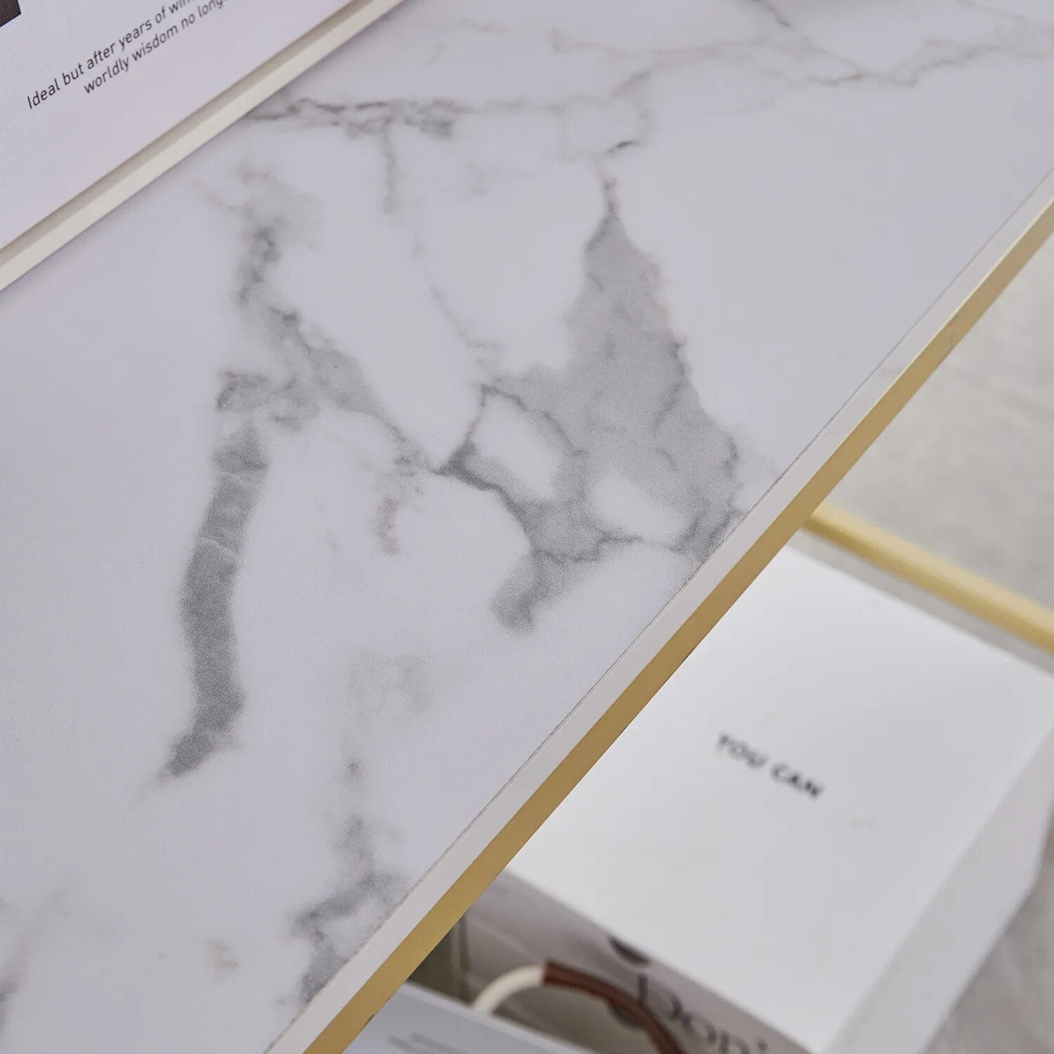 SkandiShop moderni konsolipöytä kultainen metallirunko