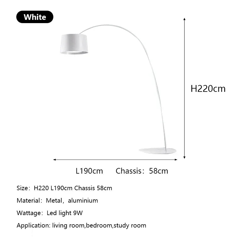 Nordic Arc Minimalist LED Floor Lamp - Modern Curved Standing Light