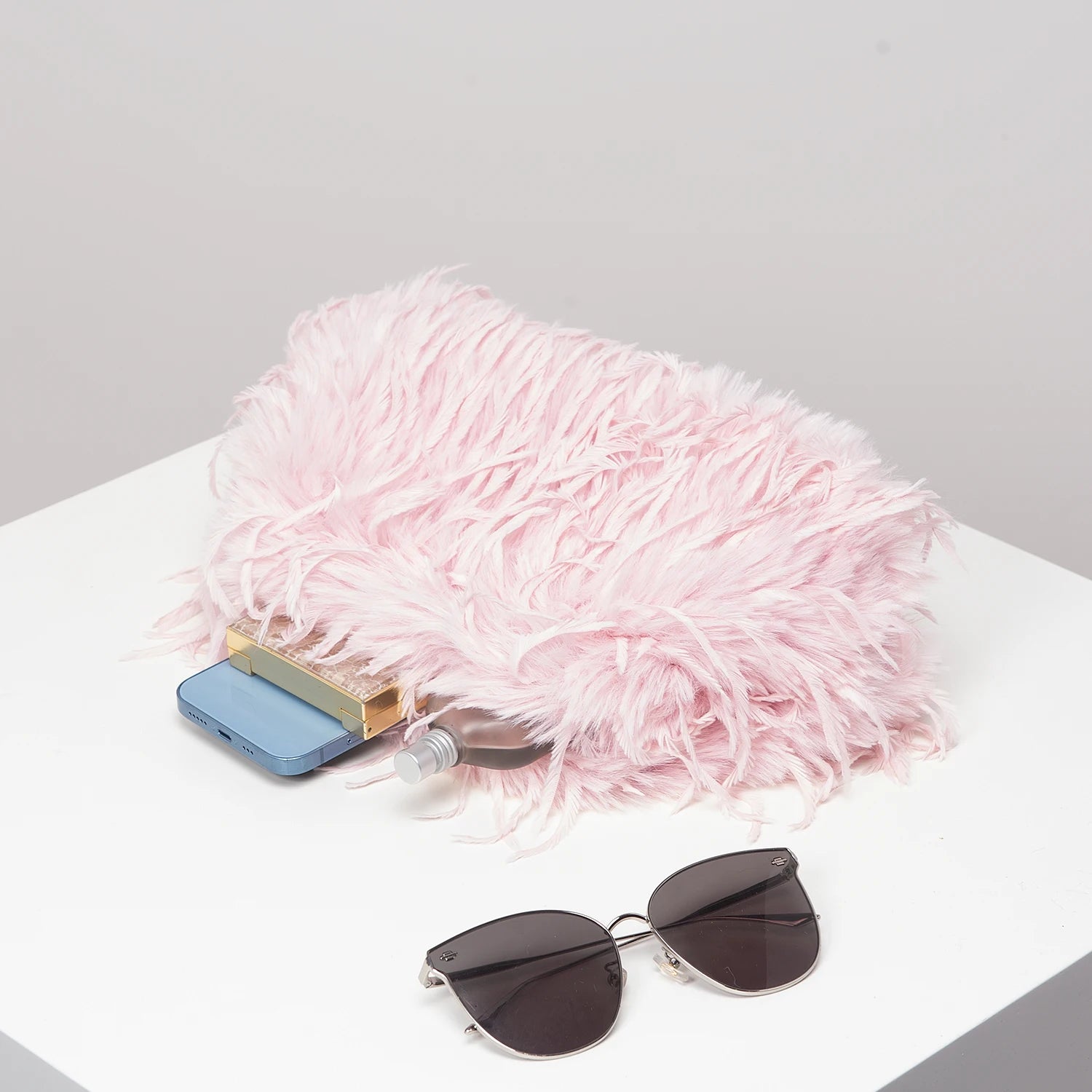 Y2K Candy-Colored Plush Clutch Bag