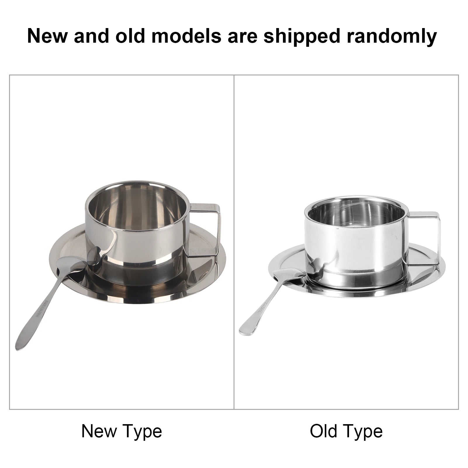 3 kpl/setti 304 ruostumattomasta teräksestä valmistettu kahvikuppi