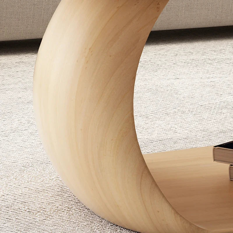 OpulentAura White Wood Coffee Table