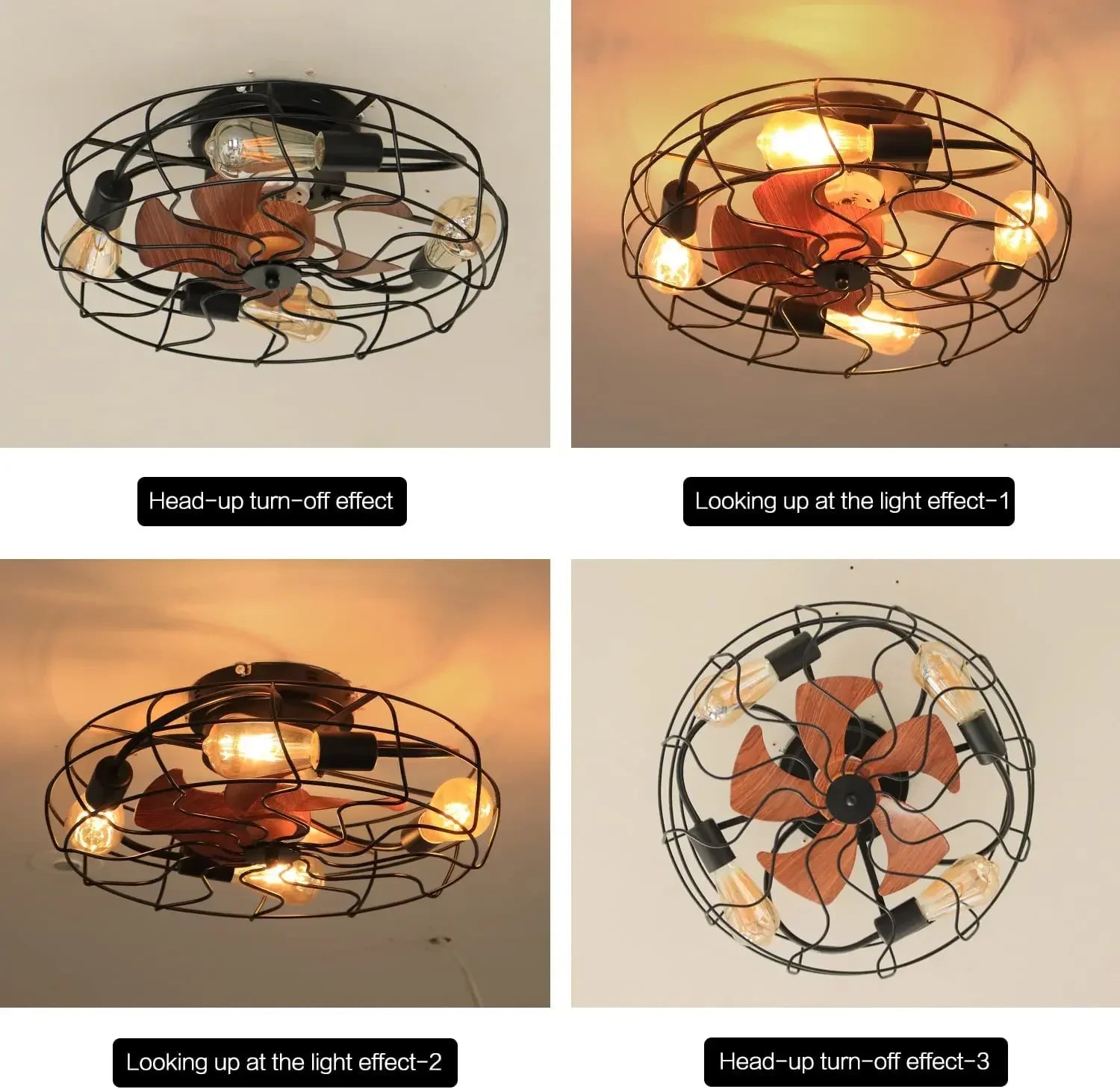 Creative Caged Ceiling Fan with Light