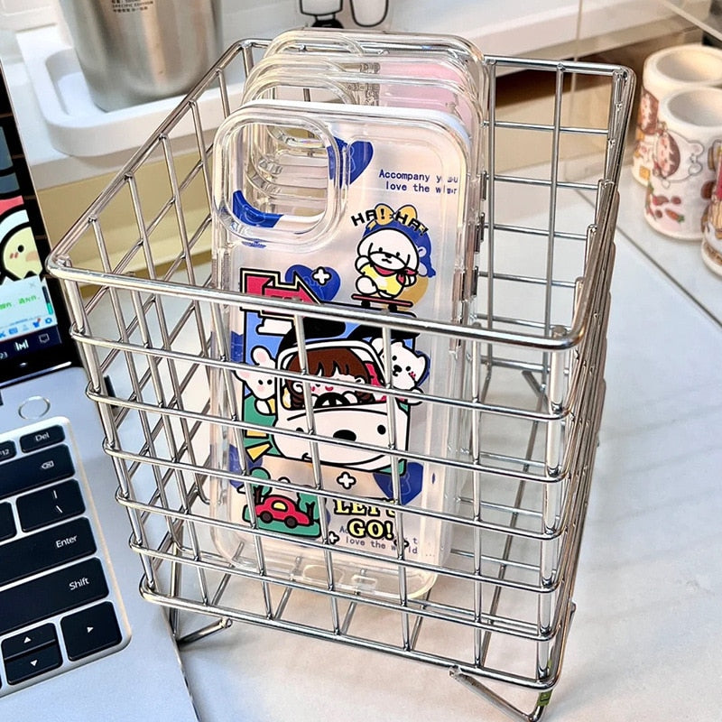 6 väriä rauta säilytysteline työpöydän kirja-kynä säilytys