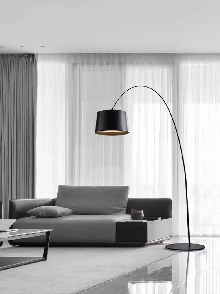 Nordic Arc Minimalist LED Floor Lamp - Modern Curved Standing Light