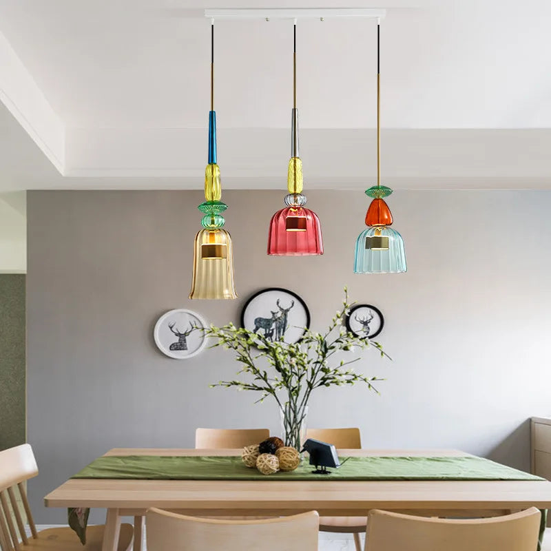 Colorful Glass LED Pendant Lights