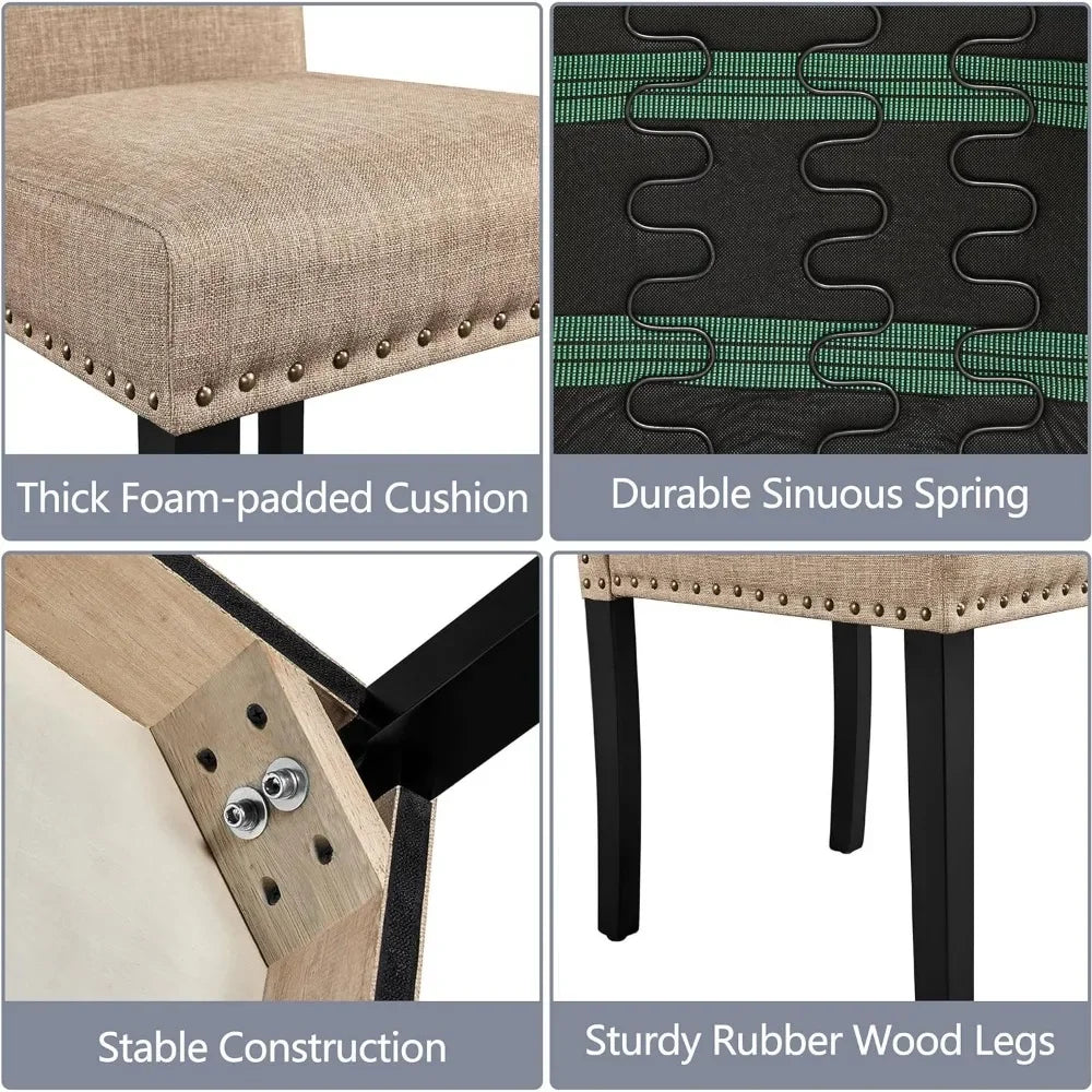 Ruokapöydän tuolien setti, 6 verhoiltua tuolia