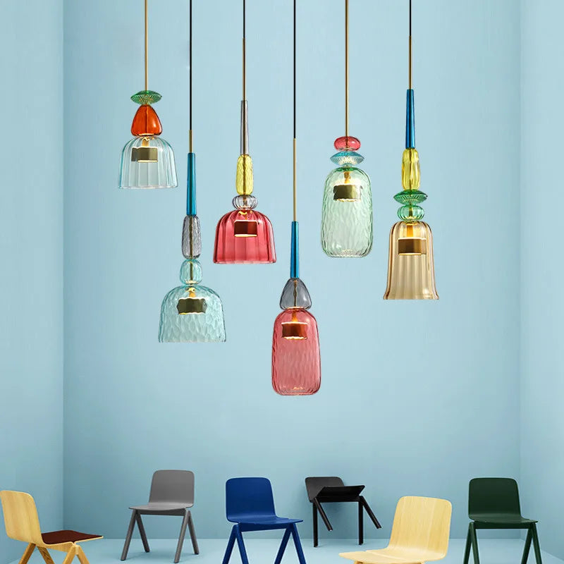 Colorful Glass LED Pendant Lights