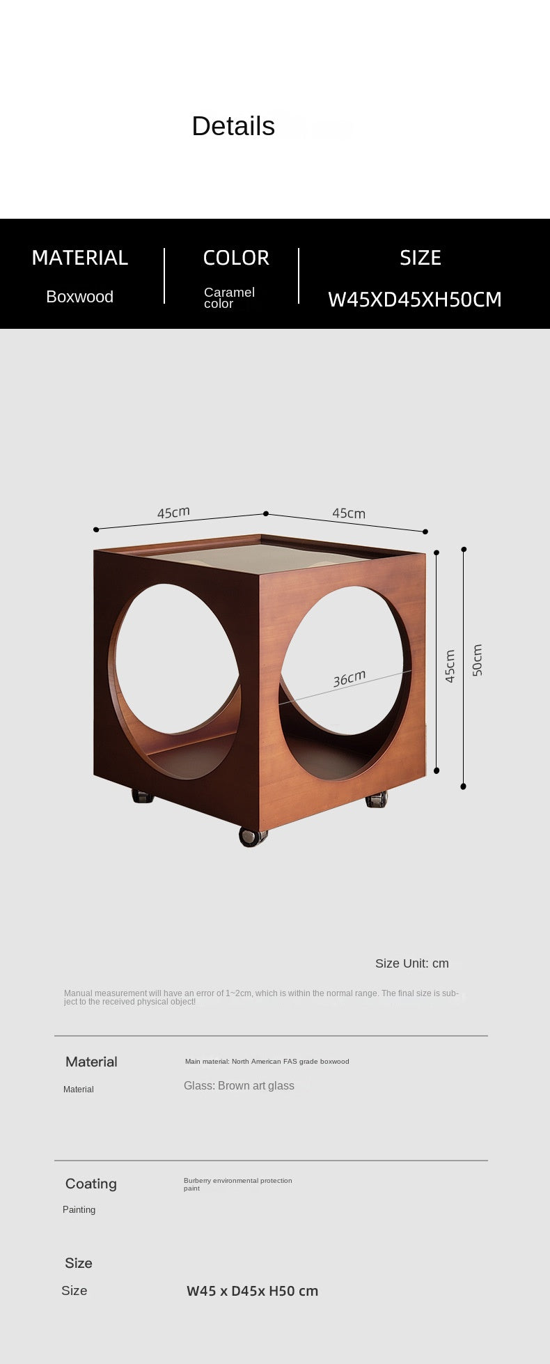 SkandiShop-sivupöytä, massiivipuuta