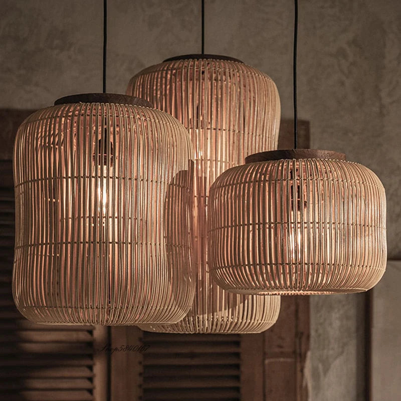 RetroBamboo Rattan Chandelier