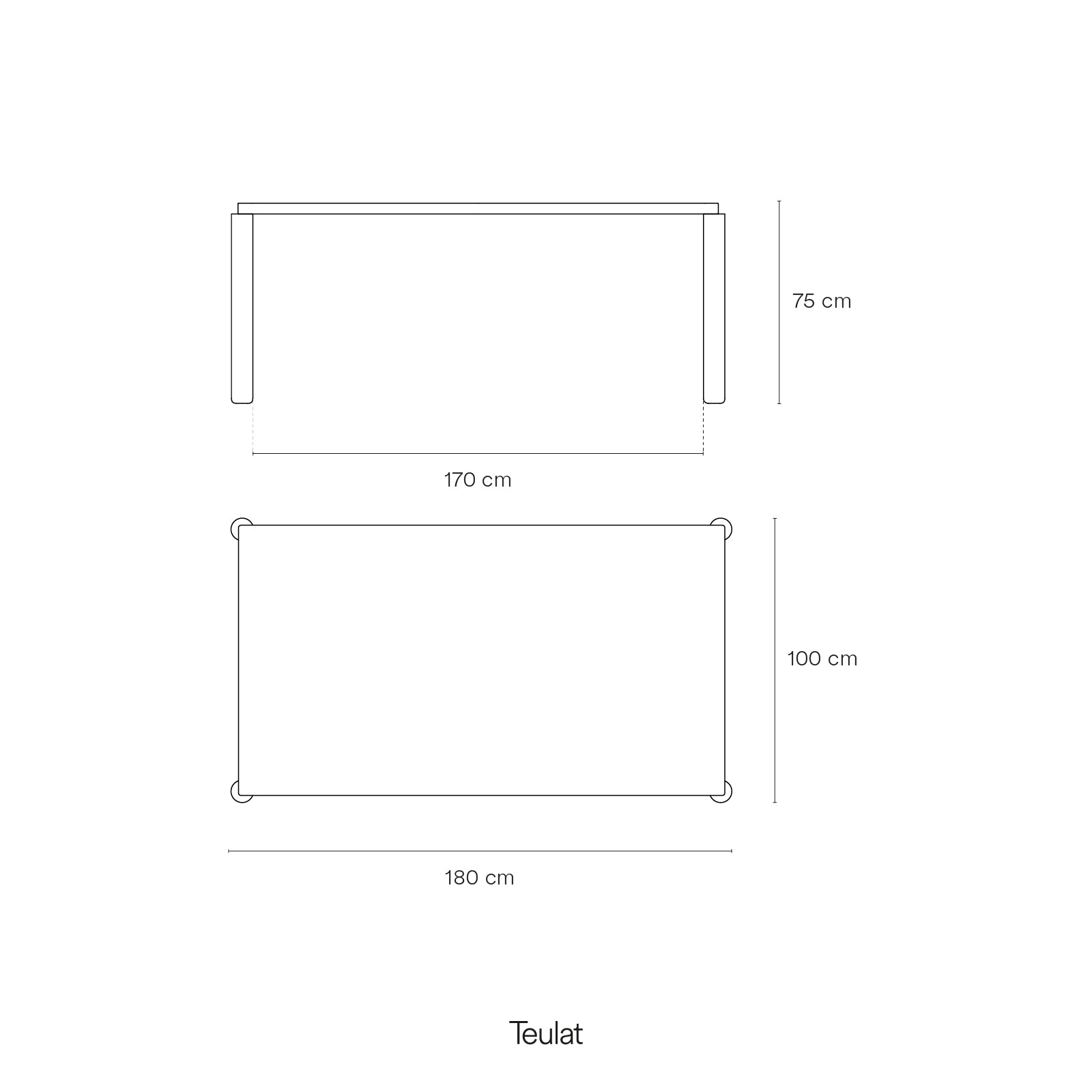 Rect. Table Atlas 180X100 Light Natural