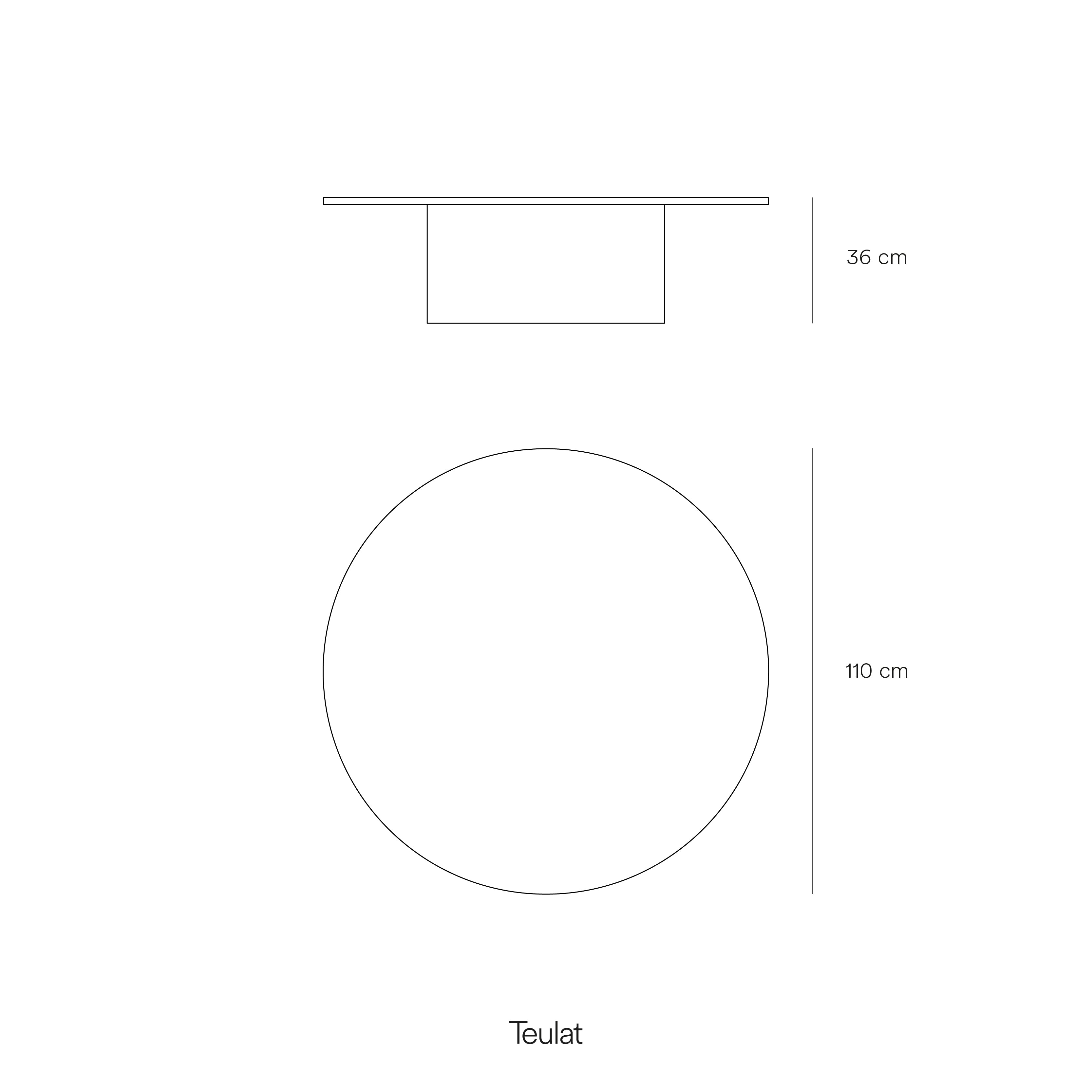Round Coffee Table Totem 1100X1100 Anthracite Gray