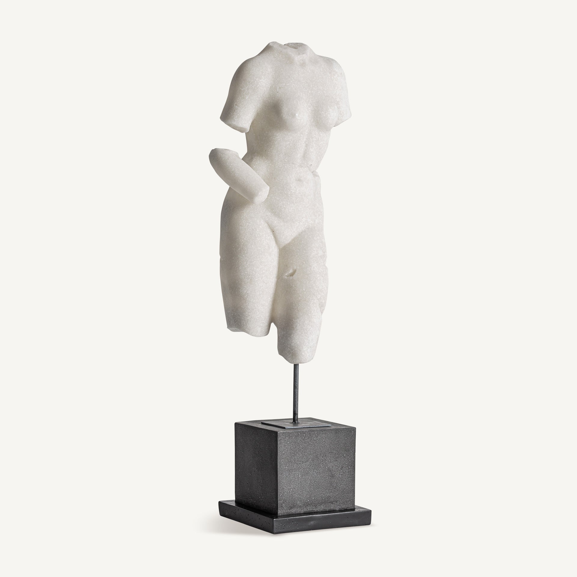 Letha Bust - Contemporary White & Black Resin Sculpture 76cm