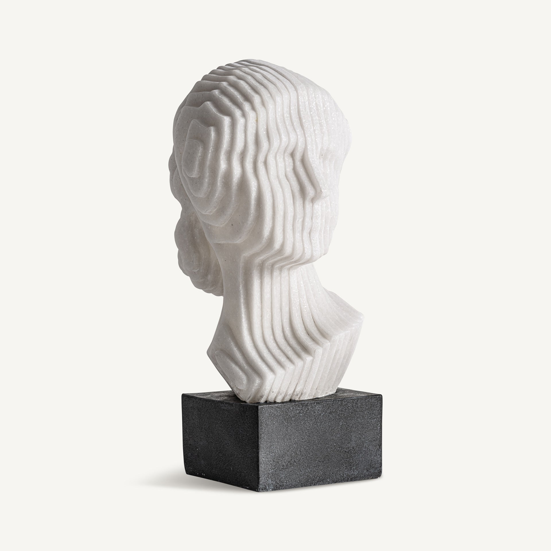 Lisa Bust - Valkoinen ja musta hartsiveistos 42cm