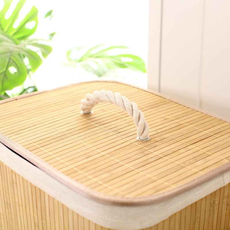 Bamboo basket for laundry